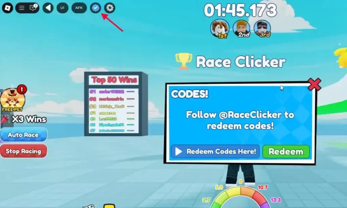 Como Resgatar Códigos Race Clicker Roblox