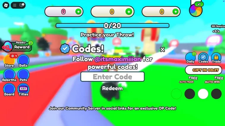 Como Resgatar Códigos Throw a Basketball Roblox