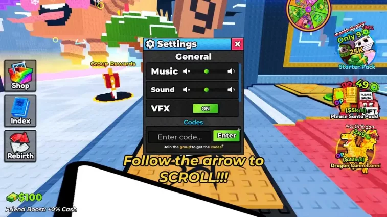 Como Resgatar Códigos Scroll a Brainrot Roblox