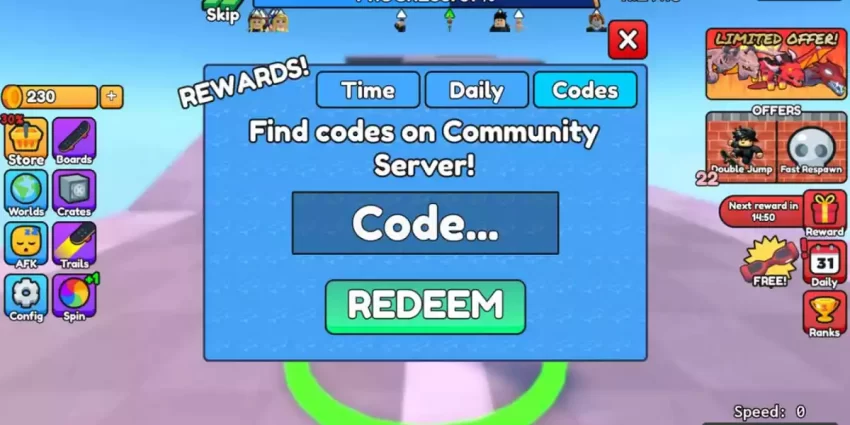 Como Resgatar Códigos Skateboard Obby Roblox