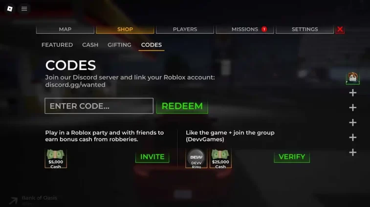 Como Resgatar Códigos Wanted Roblox